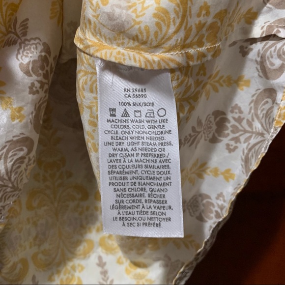 Pendleton 100% Silk Multi Damask Print Button Up Shirt Blouse - Picture 3 of 3